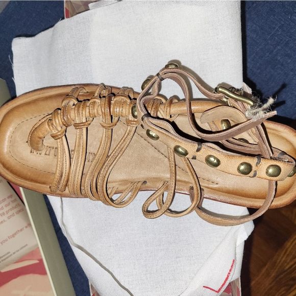 Strappy Sandals A.S. 98 tan leather gladiator style size 40 - Picture 3 of 7